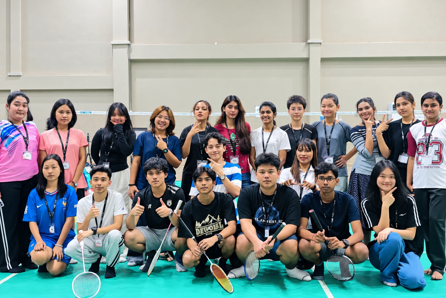 SCBI students taking part in a badminton activity